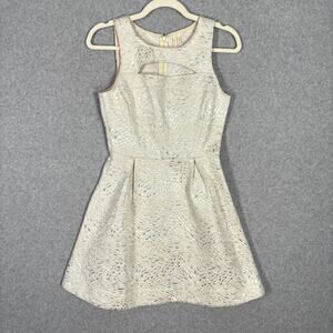Frenchi Dress Juniors 1 Cream Silver Mini Metallic Textured Royal Twee Sexy